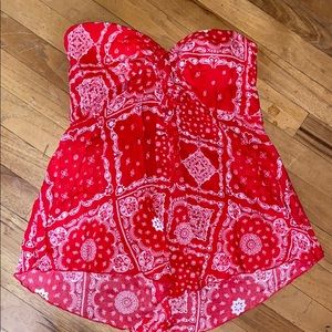 Padded Bandana Tank Top. Strapless